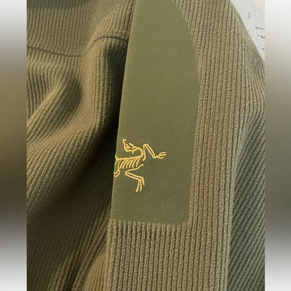 ARCTERYX Covert Fleece Zip Up Jacket Sweatshirt Green w/ Sleeve Pocket Size S - Picture 6 of 11